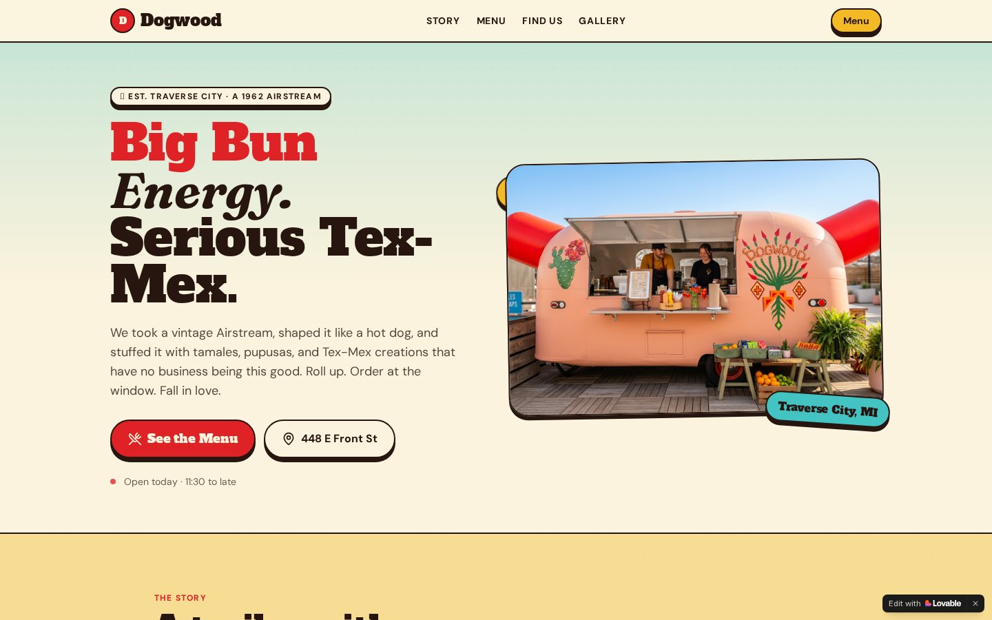 Dogwood Hotdogs website preview